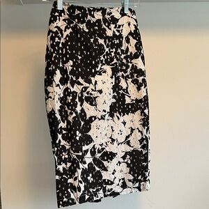 New York & Company Black and White Floral Eyelet Pencil Skirt